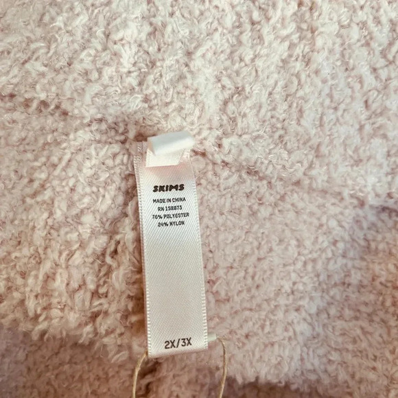 SKIMS Cozy Knit Pants 2X/3X in Dusk Pink Wide Leg Teddy Lounge Boucle Kardashian - Picture 10 of 16